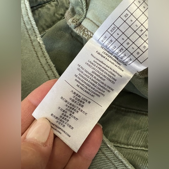 One Teaspoon Hooligan Distressed Cropped Overalls Green SZ 26 Destroyed Utility - Picture 9 of 10